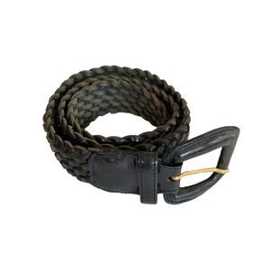 De Vecchi By Hamilton Hodge Woven Belt Black Leather Frame Style Buckle Large
